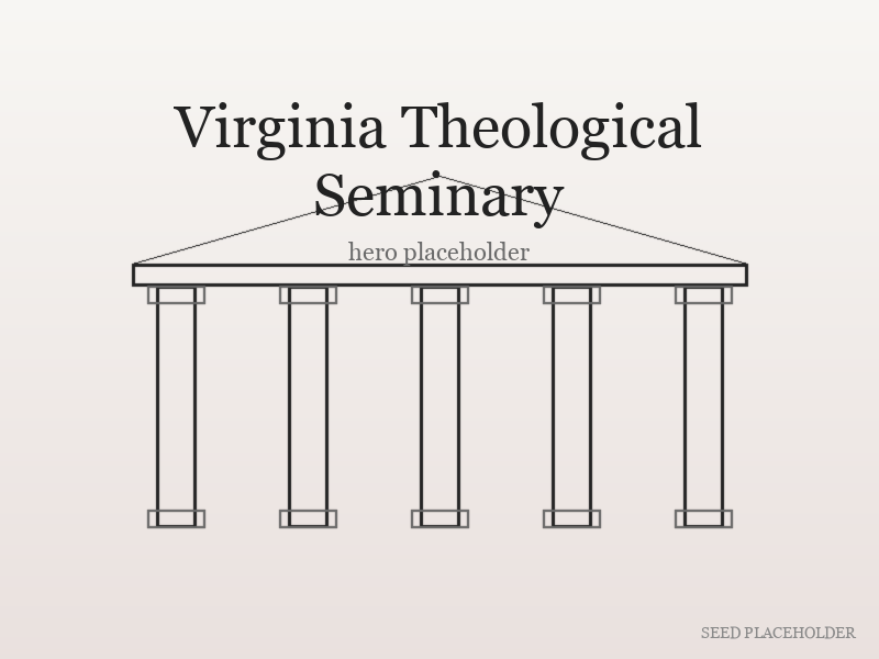 Stylized illustration of Virginia Theological Seminary (Civil War-era institutional building).