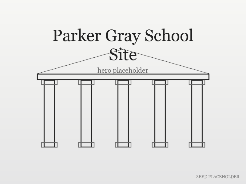 Stylized illustration of Parker Gray School Site (early twentieth-century institutional building).