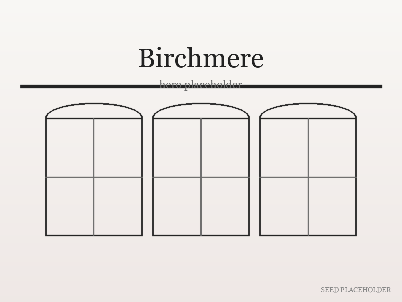 Stylized illustration of Birchmere (mid-century commercial building).