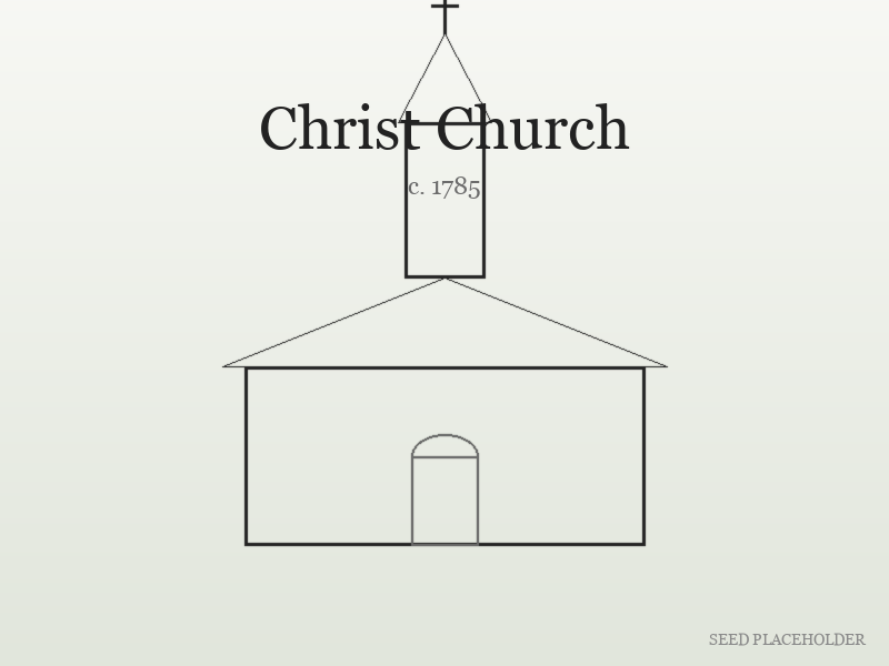 Historical-style illustration of Christ Church (colonial-era church).