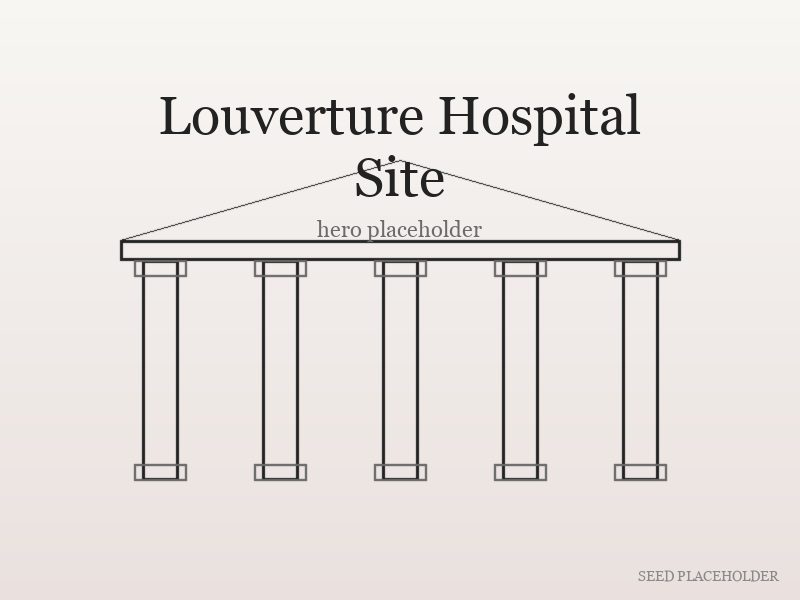 Stylized illustration of Louverture Hospital Site (Civil War-era institutional building).