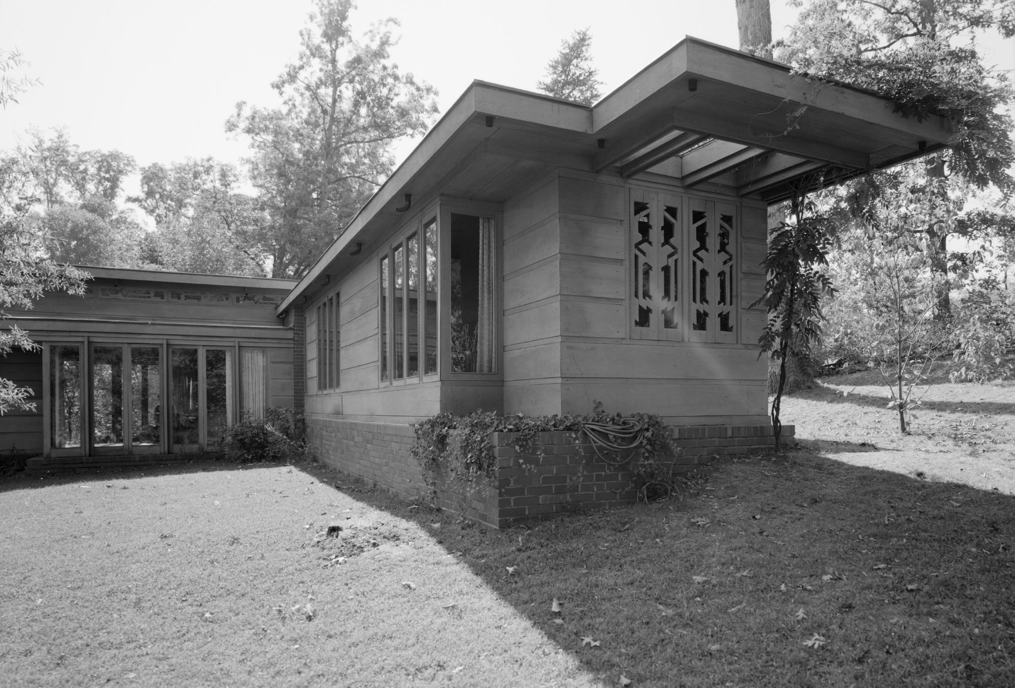 Pope-Leighey House , 9000 Richmond Highway (moved from Falls Church, VA), Mount Vernon vicinity, Fairfax County, VA - North east facade.