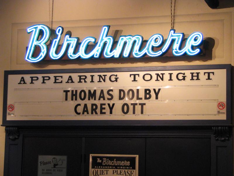 At the inside entrance to The Birchmere's theatre.