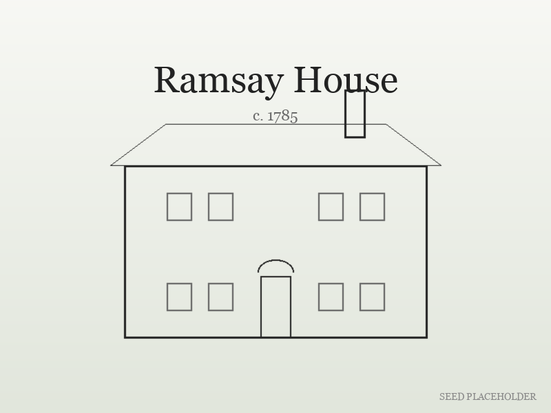 Historical-style illustration of Ramsay House (colonial-era residence).
