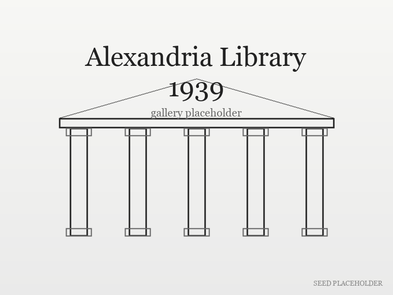 Secondary illustration of Alexandria Library 1939 (early twentieth-century institutional building).