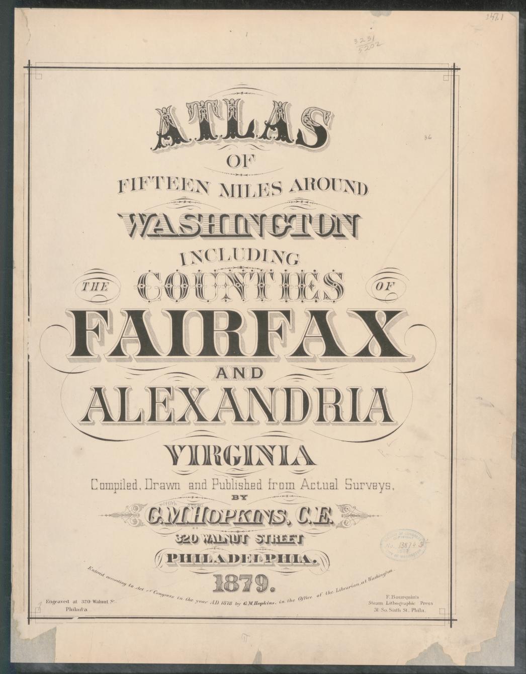 Atlas of Fifteen Miles around Washington (Fairfax & Alexandria sheets)